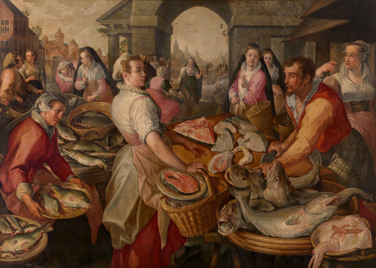 Mercado do peixe de Joachim Beuckelaer or Bueckelaer