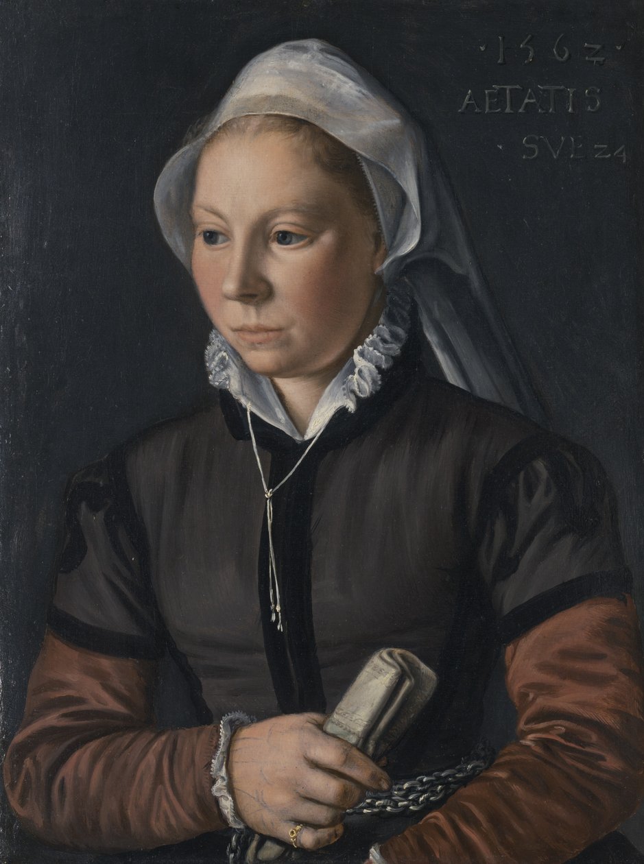 Retrato de uma jovem mulher, 1562 de Joachim Beuckelaer