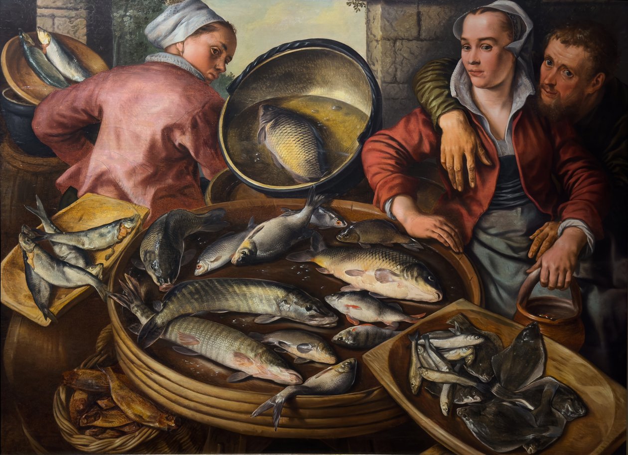O mercado do peixe de Joachim Bueckelaer