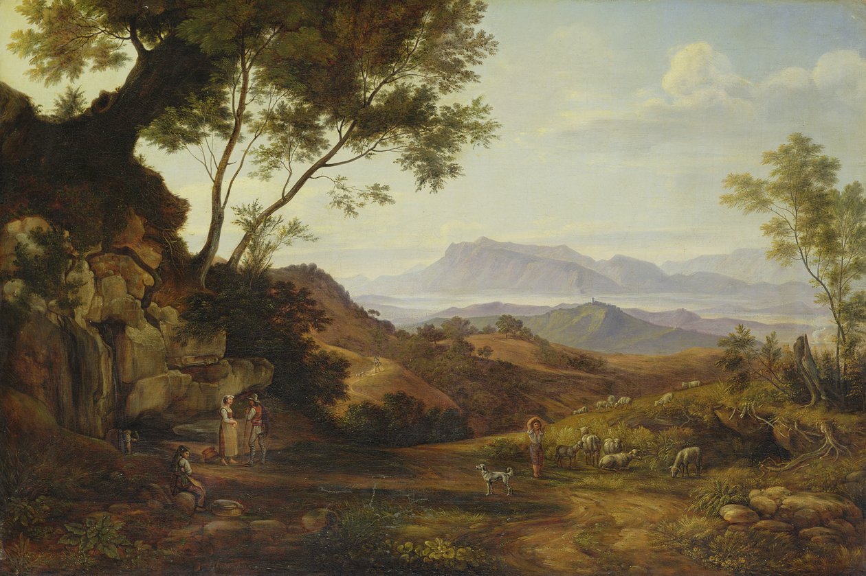 Paisagem italiana de Joachim Faber