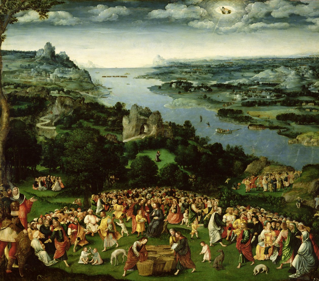 A Alimentação dos Cinco Mil (óleo sobre painel) de Joachim Patenier