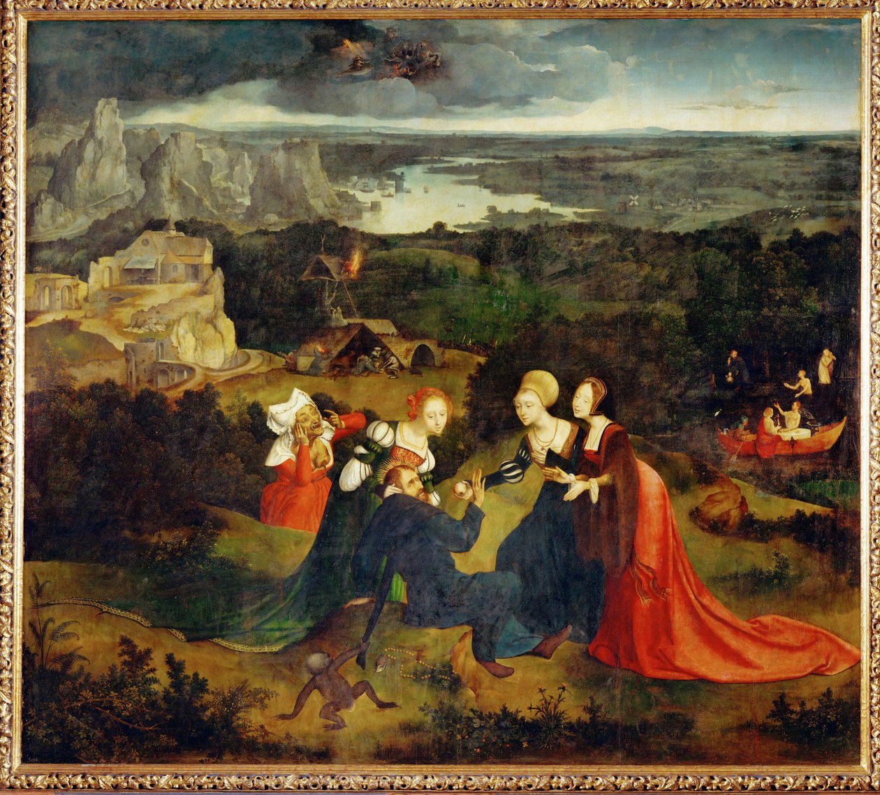 A Tempação de Santo António (pintura sobre madeira) de Joachim Patenier or Patinir