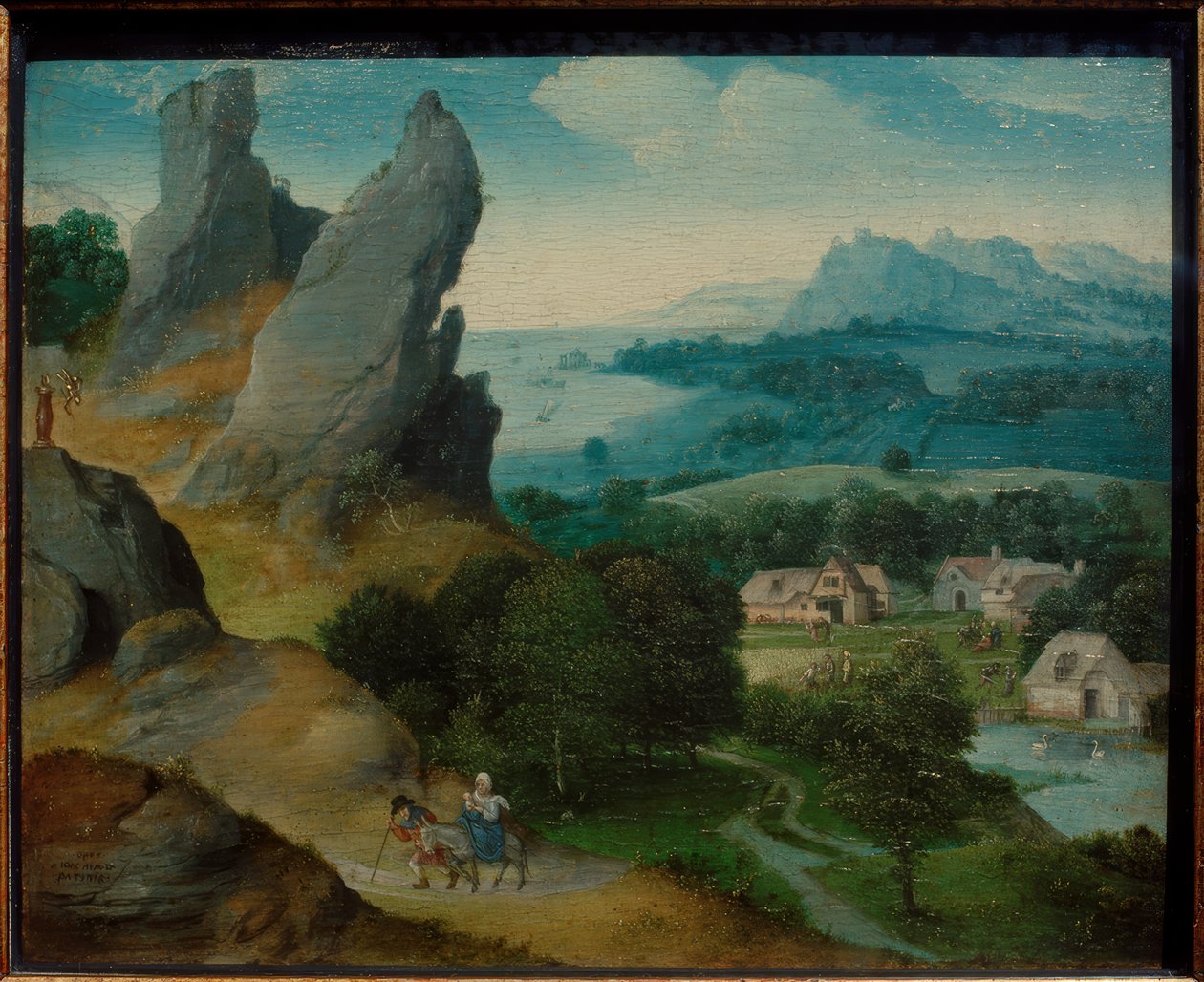 Fuga da Paisagem com o Voo para o Egipto de Joachim Patinir