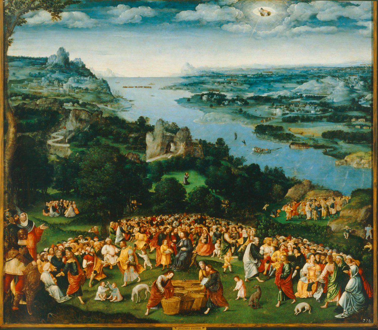 A multiplicação dos pães ... (óleo sobre tela) de Joachim Patinir