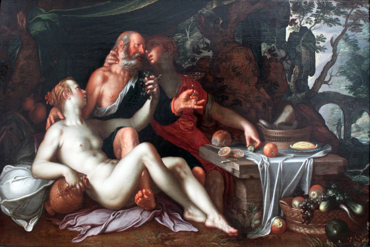 Ló e suas filhas de Joachim Wtewael or Utewael