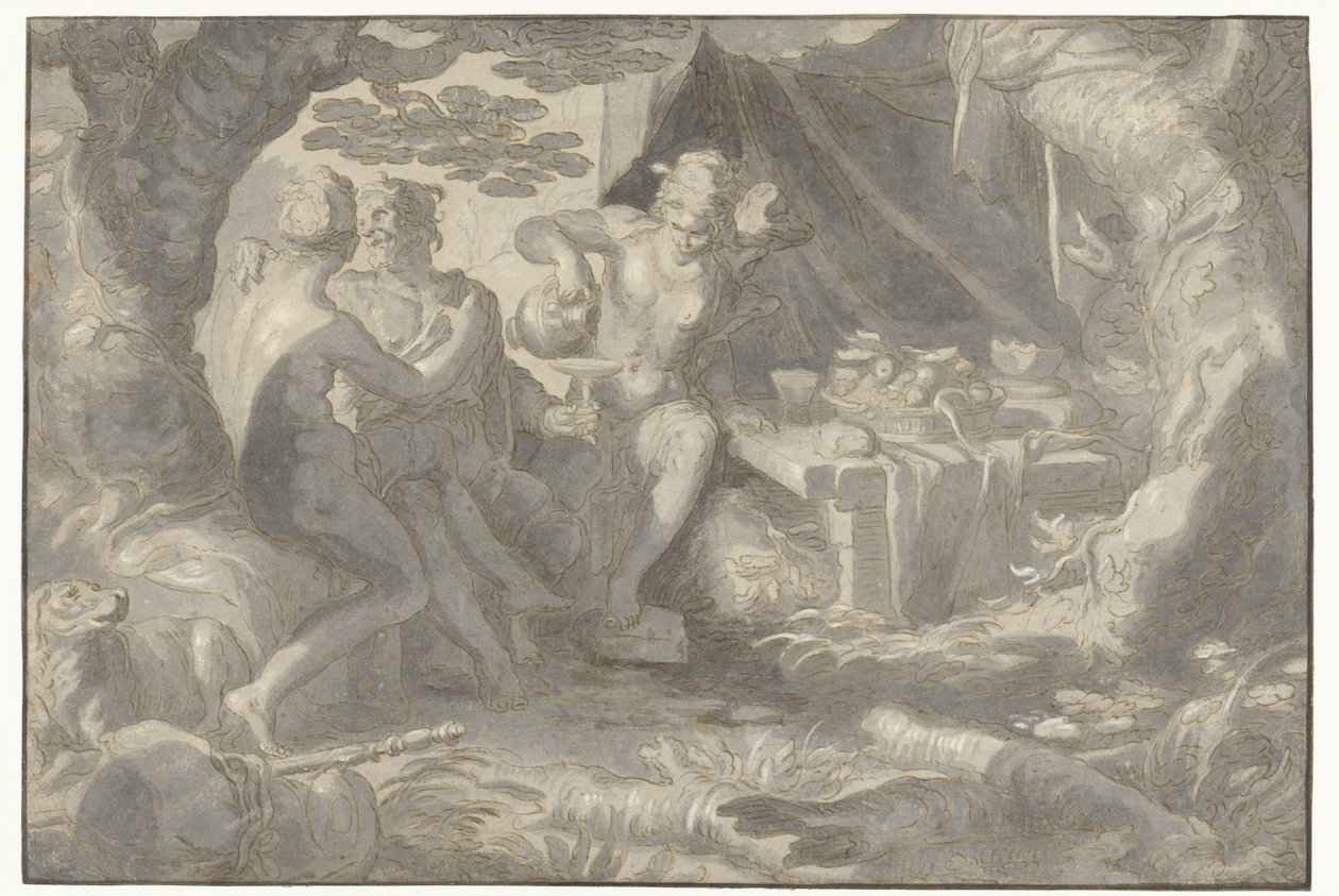 Ló e suas filhas de Joachim Wtewael or Utewael