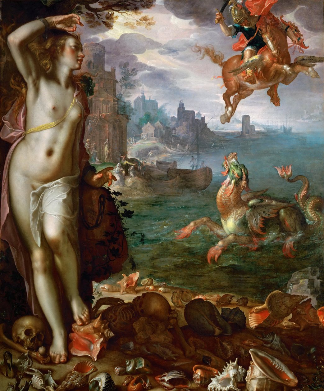 Perseu libertando Andrômeda de Joachim Wtewael or Utewael
