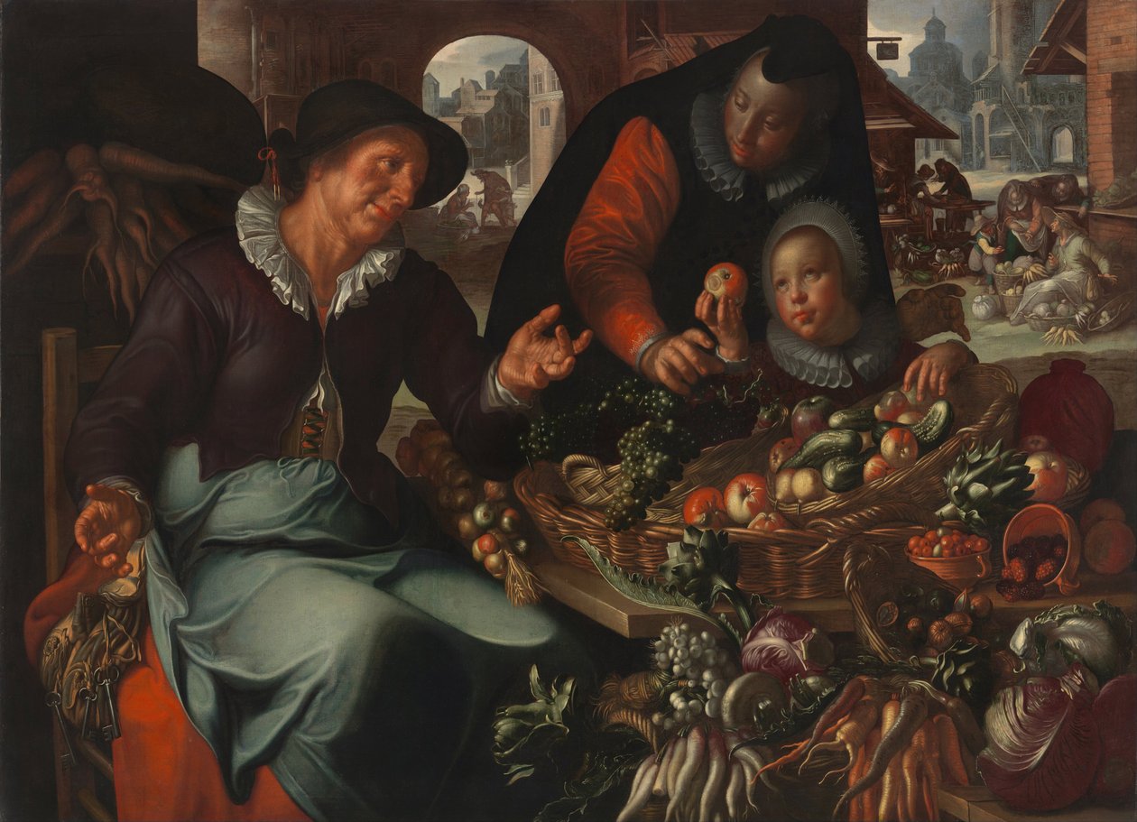O vendedor de frutas e legumes, c. 1618 de Joachim Wtewael or Utewael