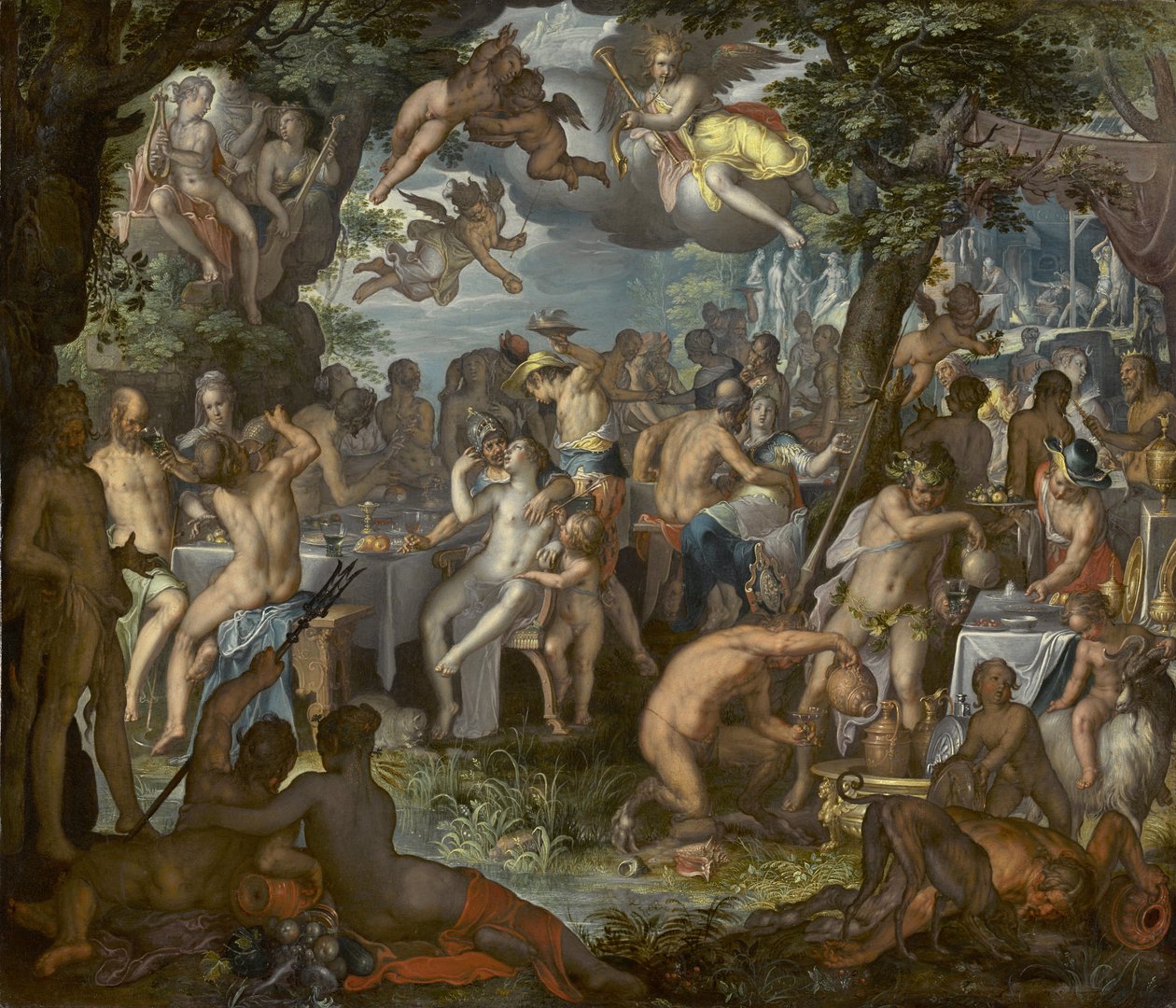 O casamento de Peleu e Tétis, 1612 de Joachim Wtewael or Utewael