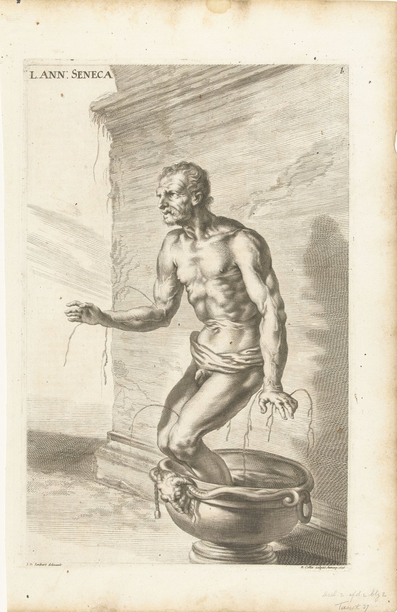Sêneca, gravada por Richard Collin de Joachim von (after) Sandrart