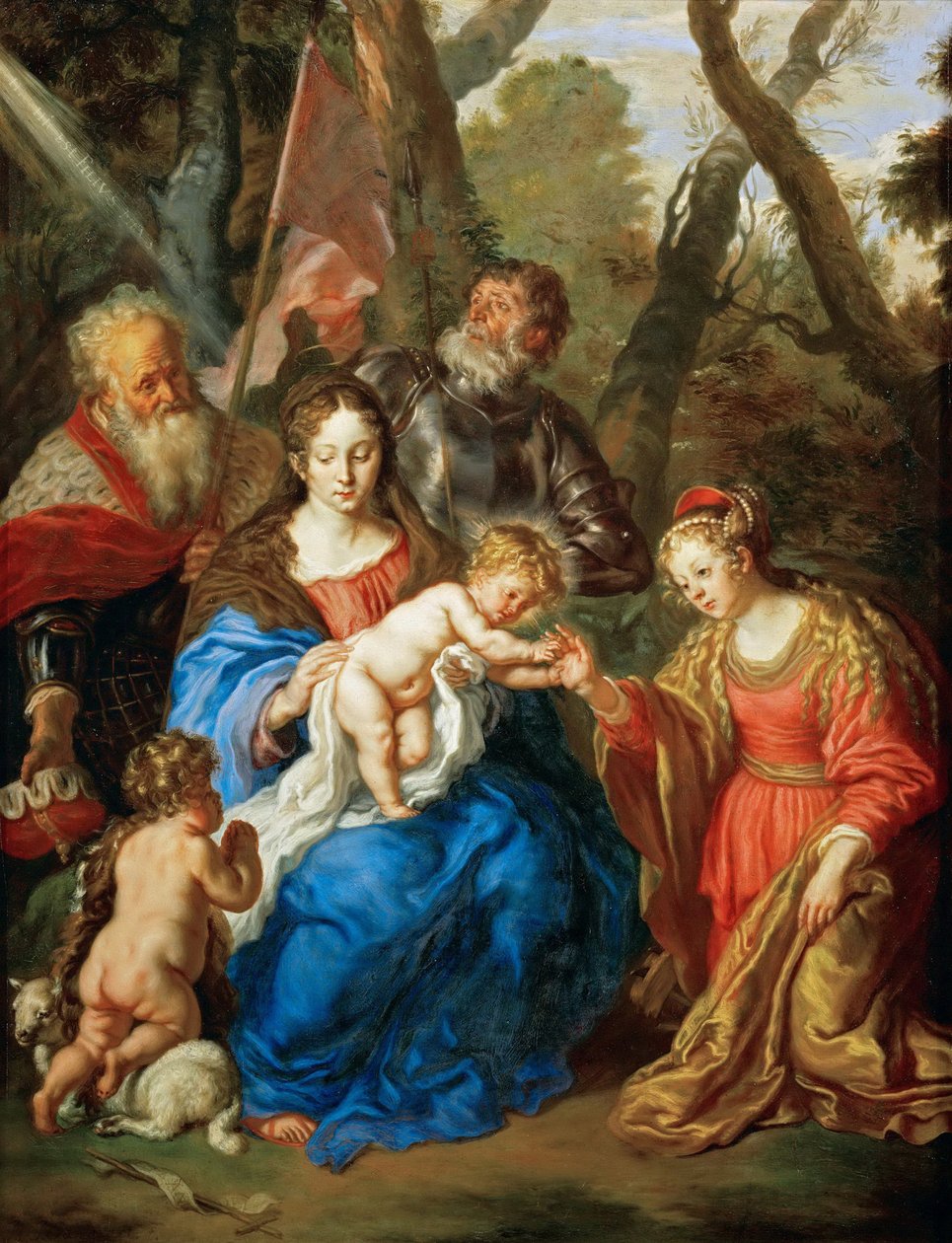 Barroco : Le mariage mystique de Sainte Catherine avec Saint Leopold et Saint Guillaume - The Mystical Marriage of Saint Catherine with Saints Leopold and William par Sandrart, Joachim, von (1606-1688) de Joachim von Sandrart