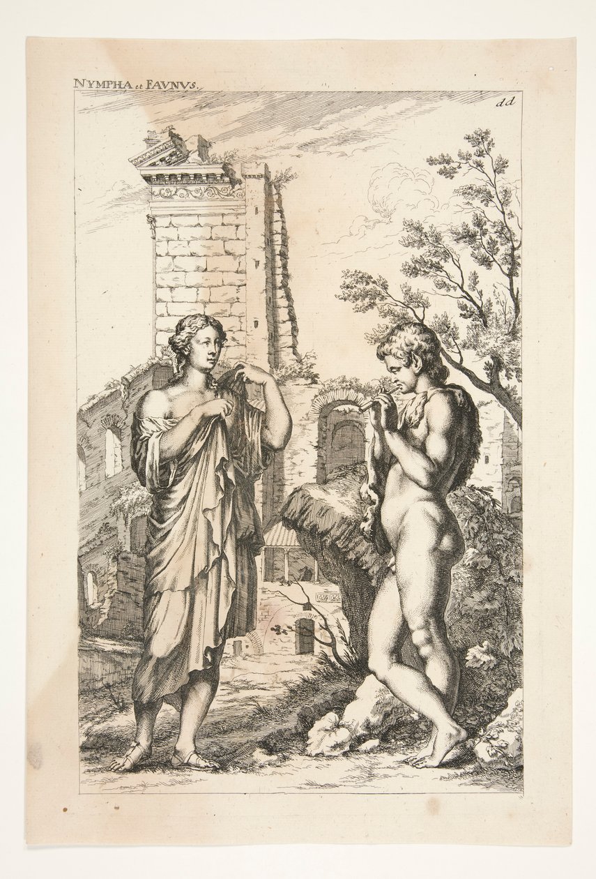 Diane de Gabies and a Faun, de Sculpturae Veteris Admirata de Joachim von Sandrart