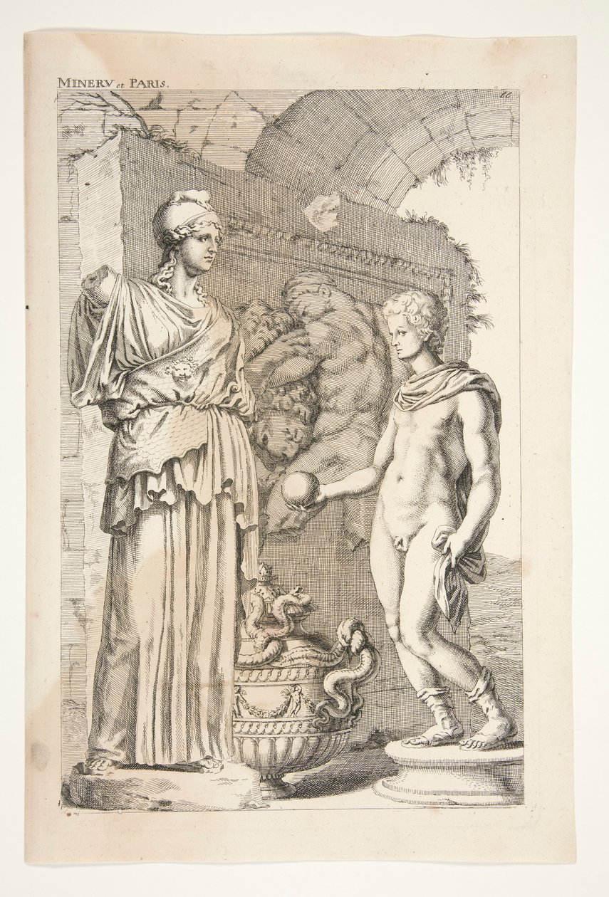 Minerva e Paris, de Esculturas Antigas Admiradas de Joachim von Sandrart