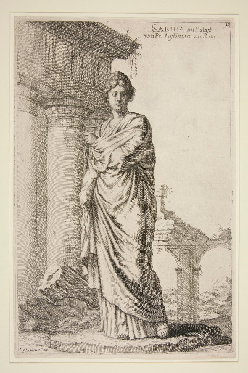 Sabina no palácio do Pr. Justiniano em Roma de Joachim von Sandrart