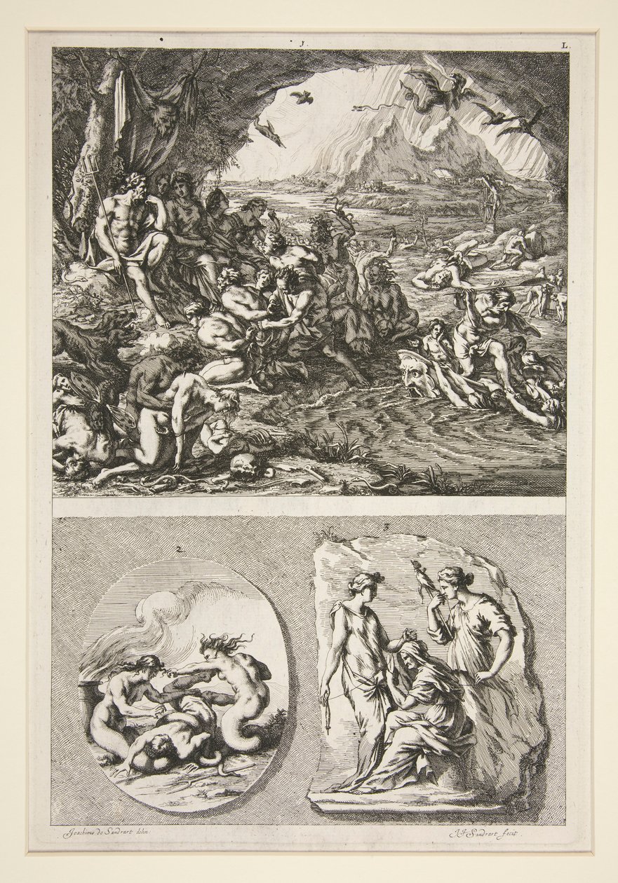 metade de cima: Metade inferior de Quos Ego? Dois Relevos Antigos: Os Três Destinos e um Assunto Desconhecido de Joachim von Sandrart