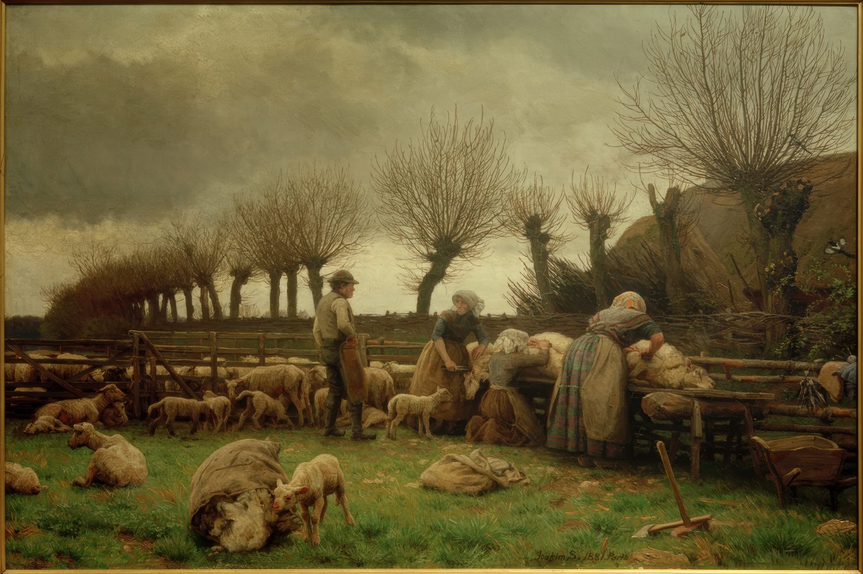 Tosquia de primavera na Lolland. Céu cinzento de Joakim Frederik Skovgaard