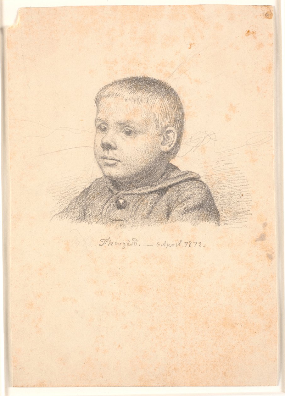 Retrato de menino, 3/4 de perfil para a esquerda de Joakim Frederik Skovgaard