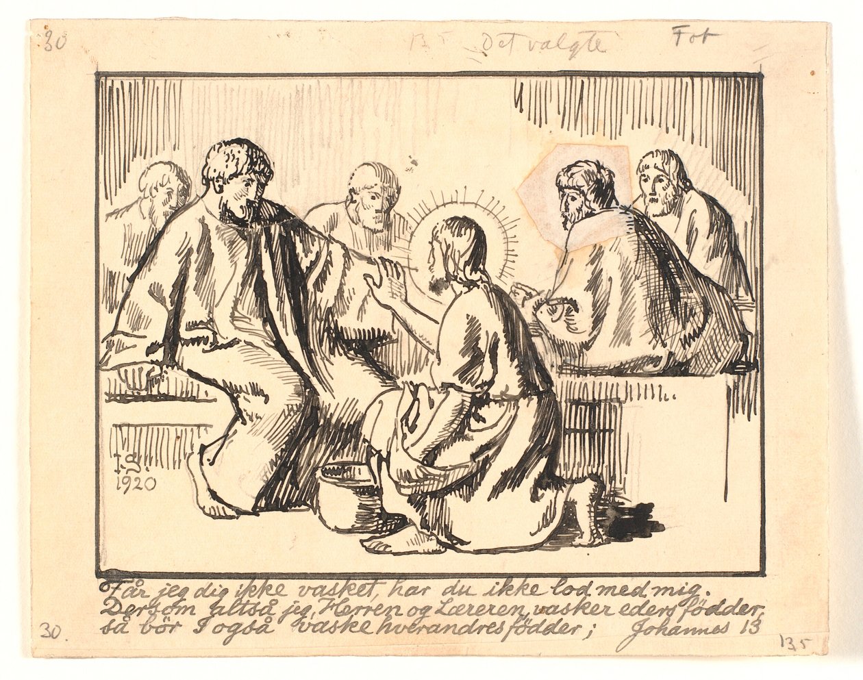 Cristo lava os pés de Pedro de Joakim Frederik Skovgaard