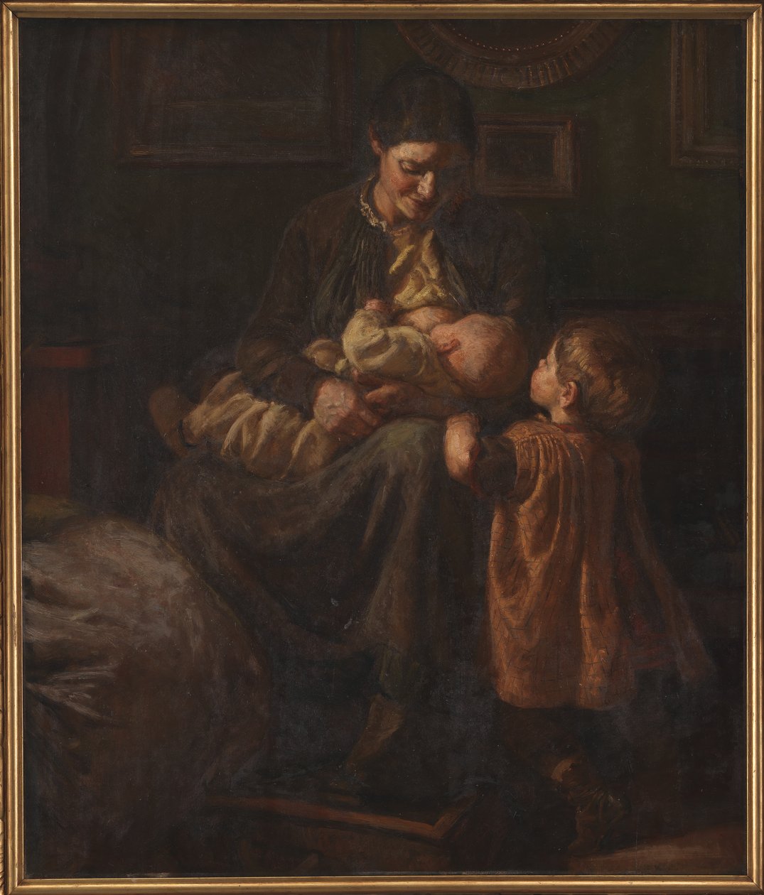 A esposa do artista com dois filhos de Joakim Frederik Skovgaard