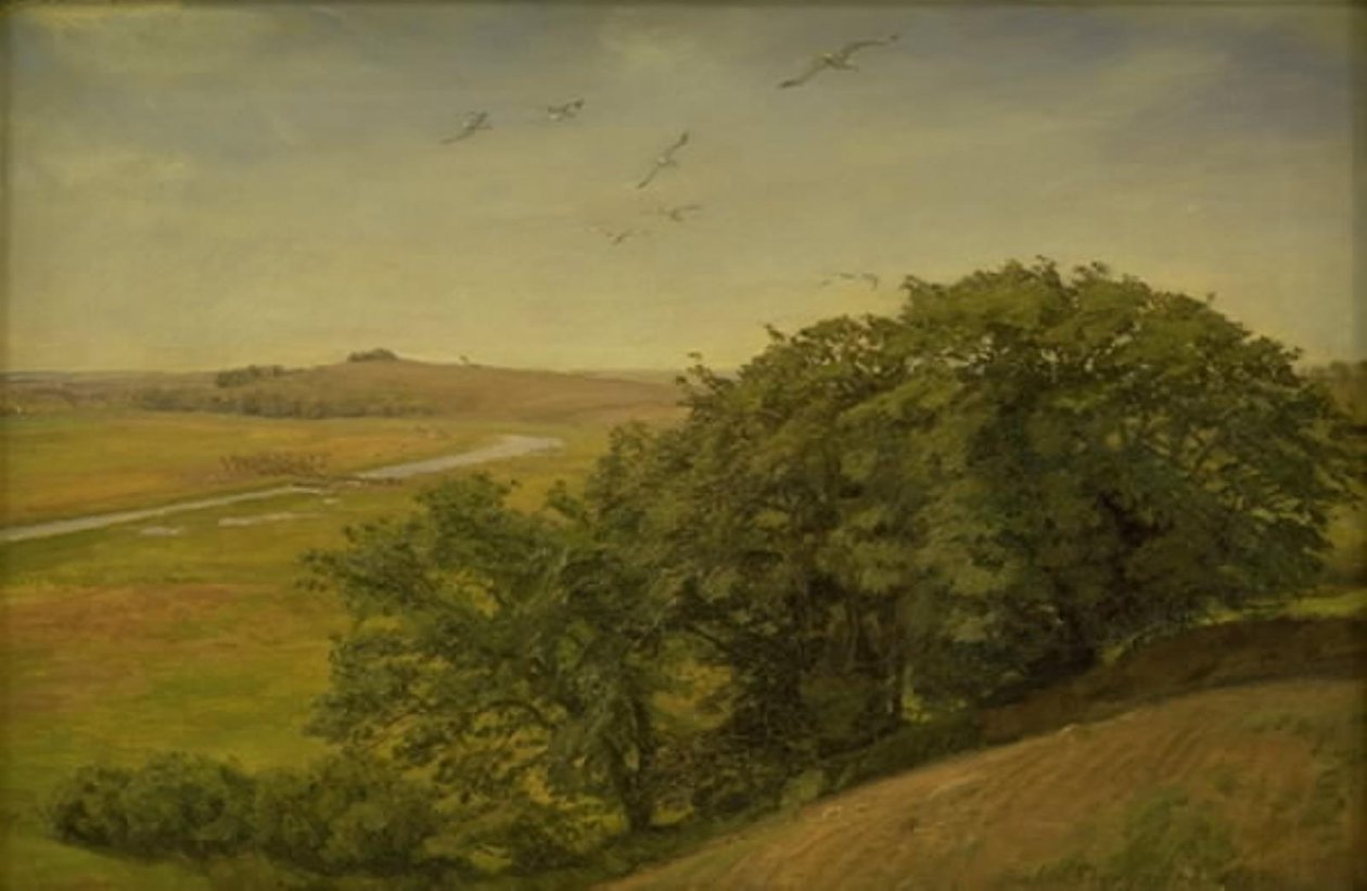 Paisagem com árvores em uma encosta de Joakim Frederik Skovgaard