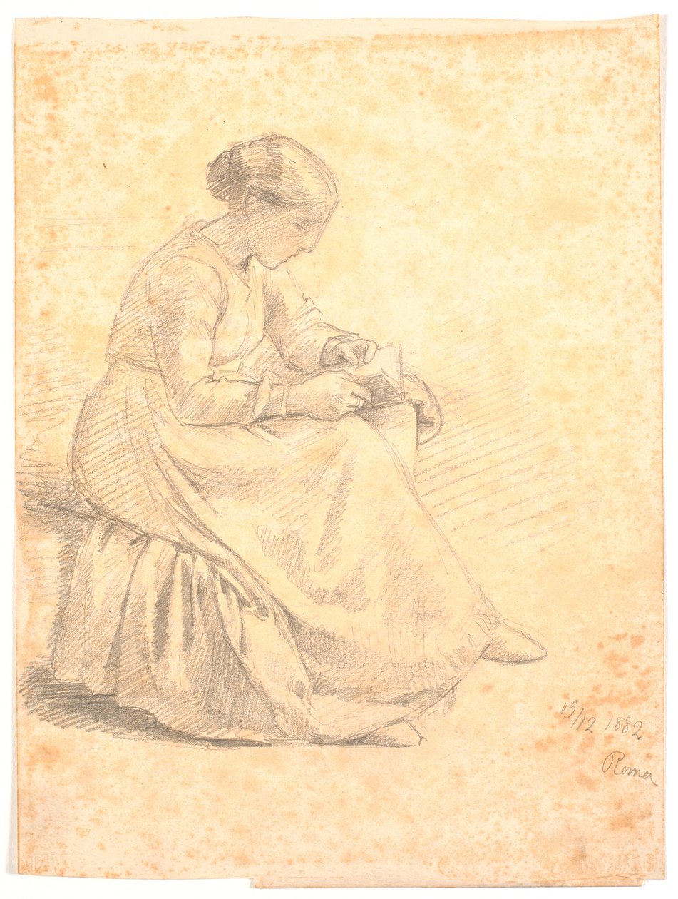 Sentado, lendo mulher de Joakim Frederik Skovgaard