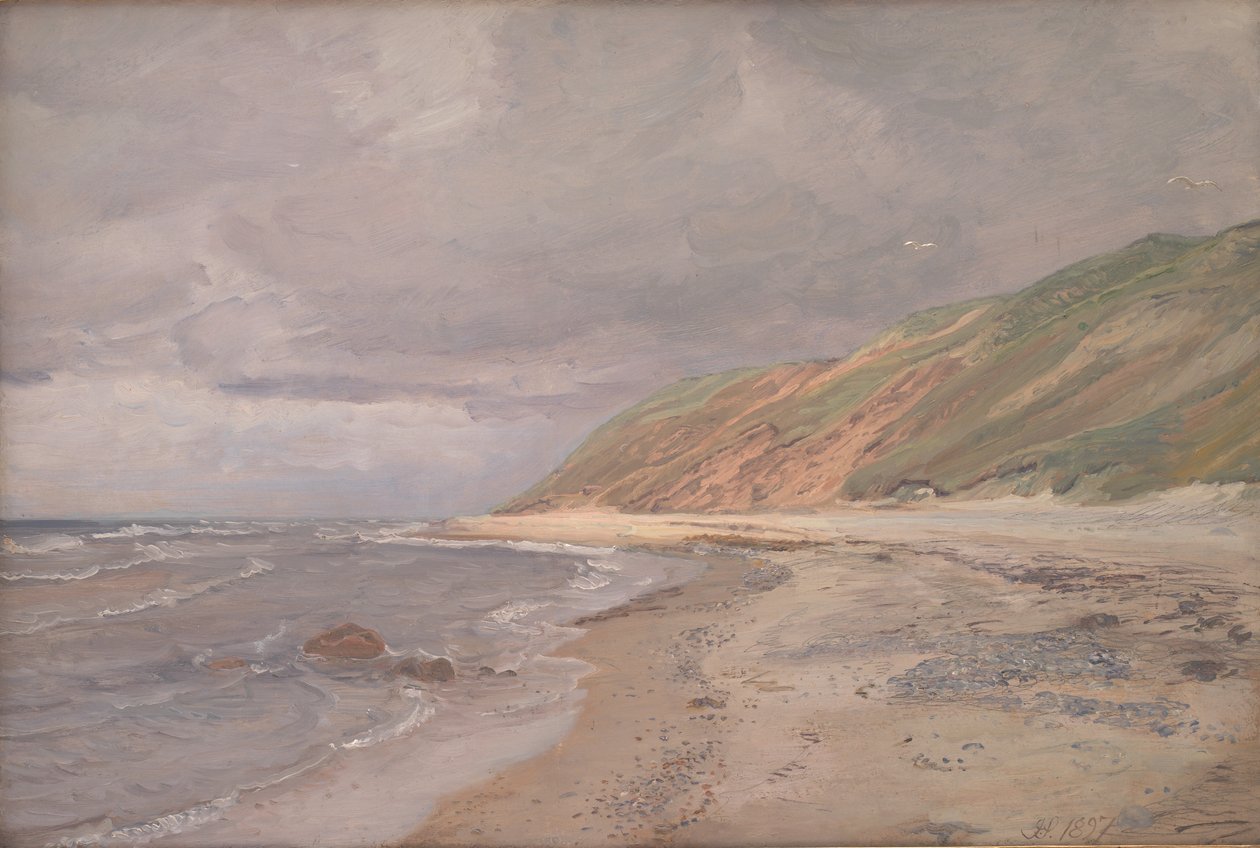 Praia de Tisvilde. Tempo cinzento de Joakim Frederik Skovgaard