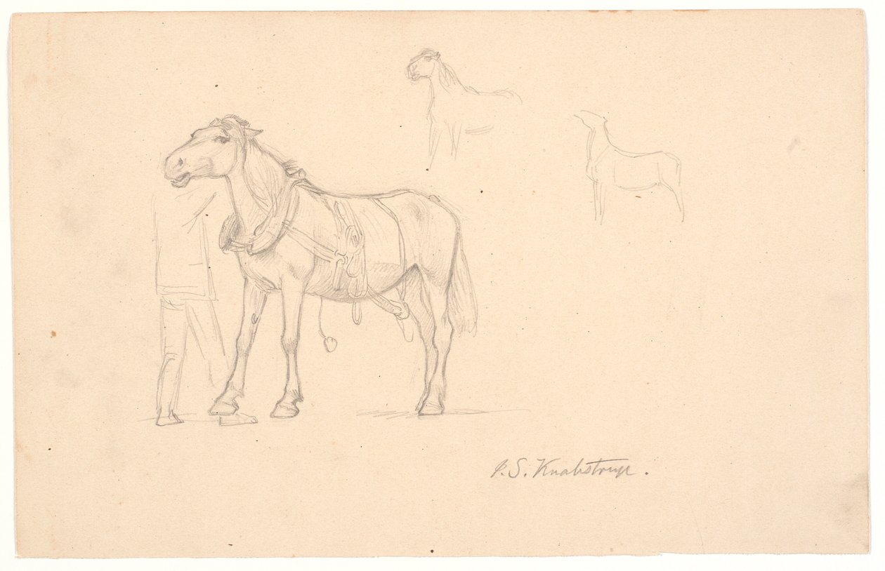Três estudos de um cavalo de Joakim Frederik Skovgaard