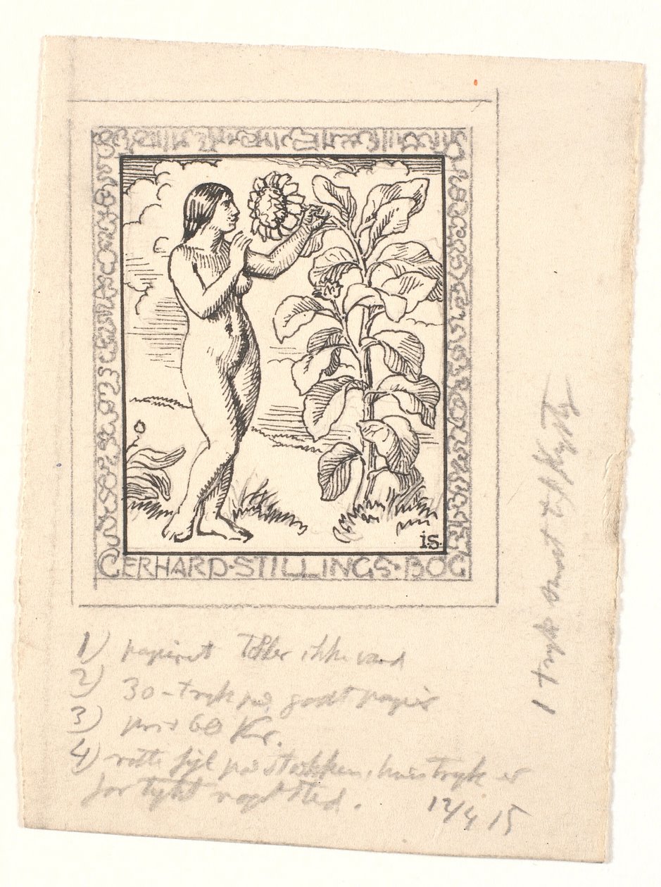 Draft exlibris para Gerhard Stilling de Joakim Frederik Skovgaard