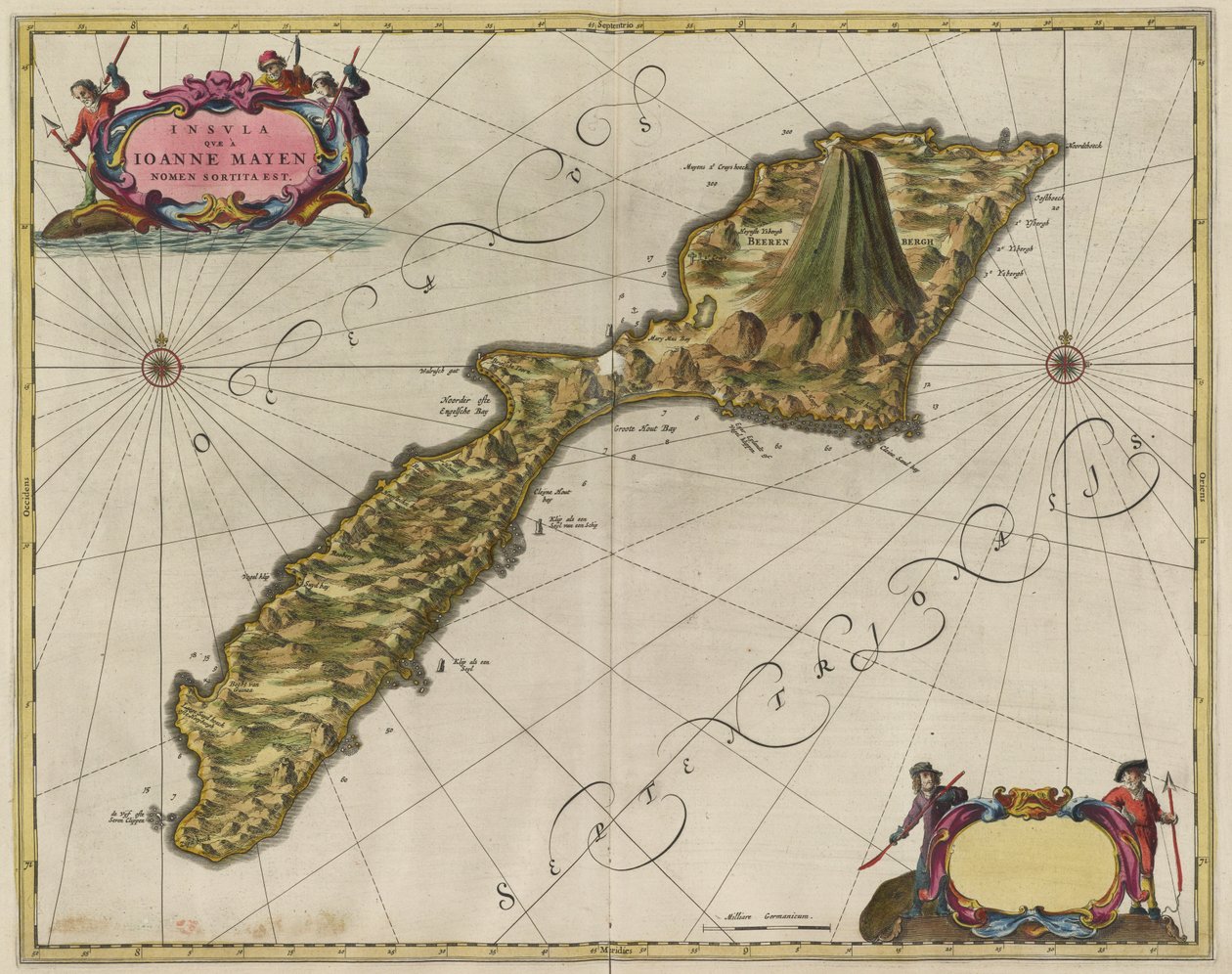 Seu nome é John Mayen ilha Qvæ de Joan Blaeu