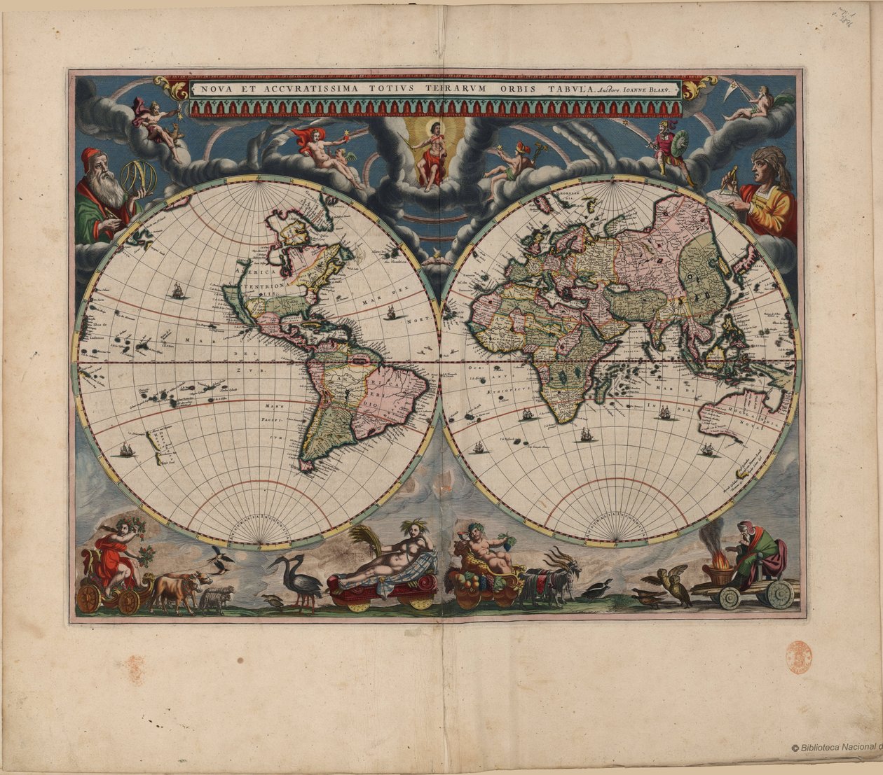Mapa do mundo novo e &39;mais preciso&39; de Joan Blaeu