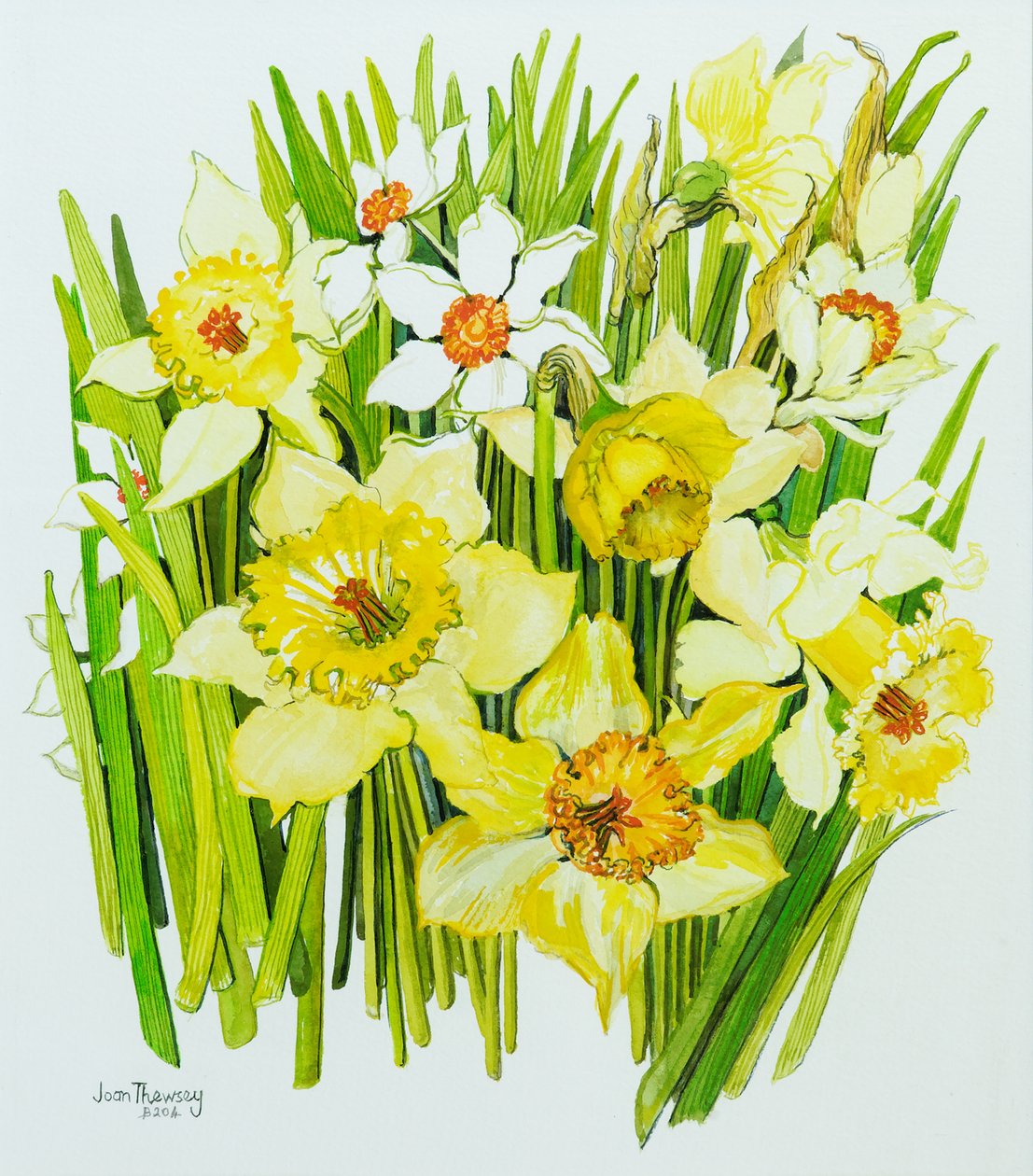 Narcisos e narciso (wc em papel artesanal) de Joan Thewsey