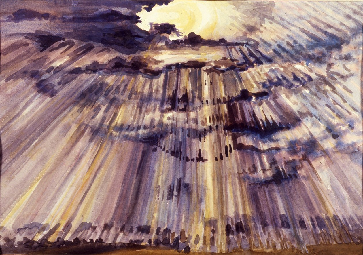 Grande céu, sol através de gotas de chuva, 2012 de Joan Thewsey