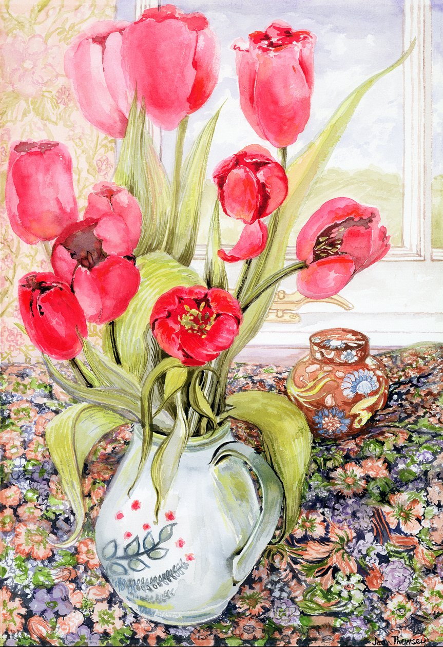 Tulipas em um jarro de centeio de Joan Thewsey