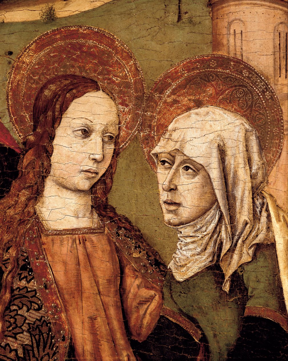 Retábulo da Visitação, A Virgem encontra Isabel, detalhe, c. 1488-1516 (tempera em madeira) de Joan Barcelo