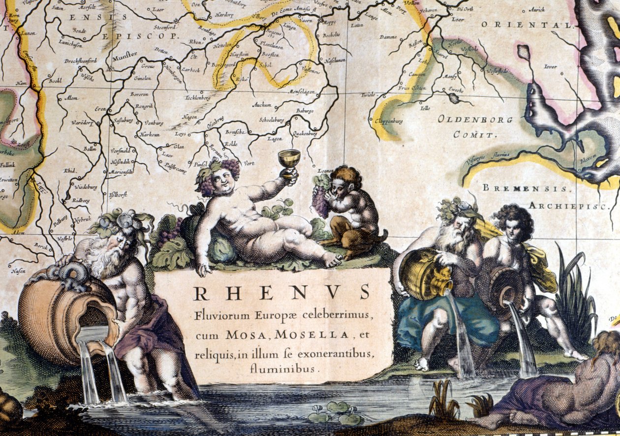 Alegoria do Reno - em "Atlas Novus de Joan Blaeu