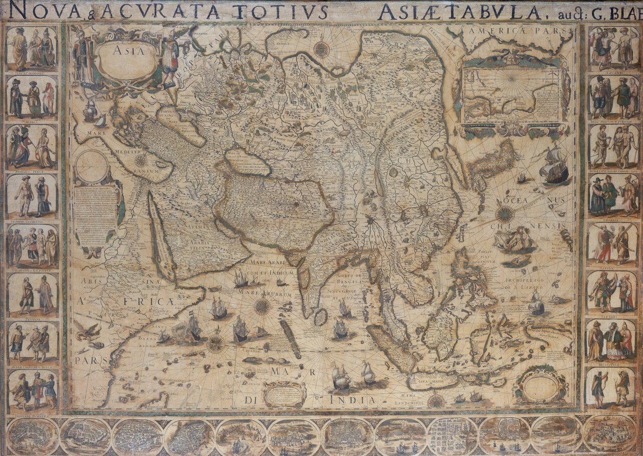 Nova  Acurata Totius Asiae Tabula, auct G. Blaeu, c.1673 (gravura a cores) de Joan Blaeu