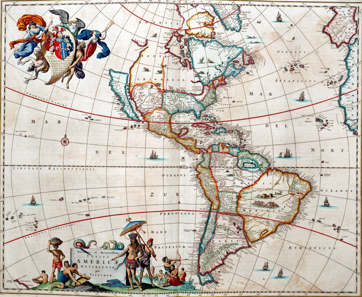 Folha do "Atlas das Américas" de Bleau de Joan Blaeu