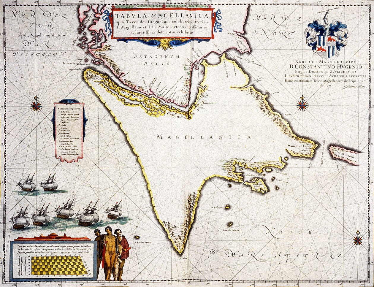 Tabula Magellanica : mapa do estreito de Magalhães de Joan Blaeu