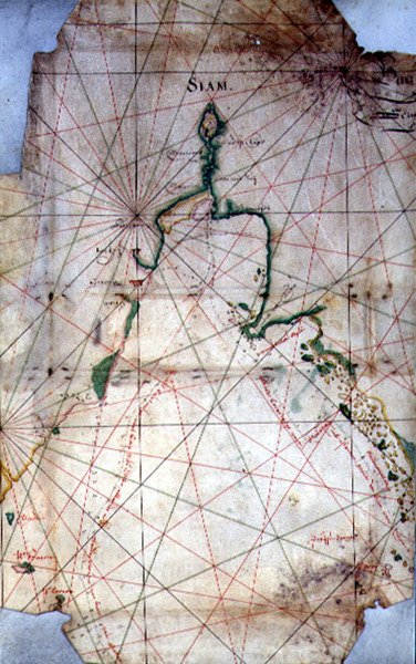 O Golfo do Sião, c.1679 (gravura a cores) de Joan Blaeu