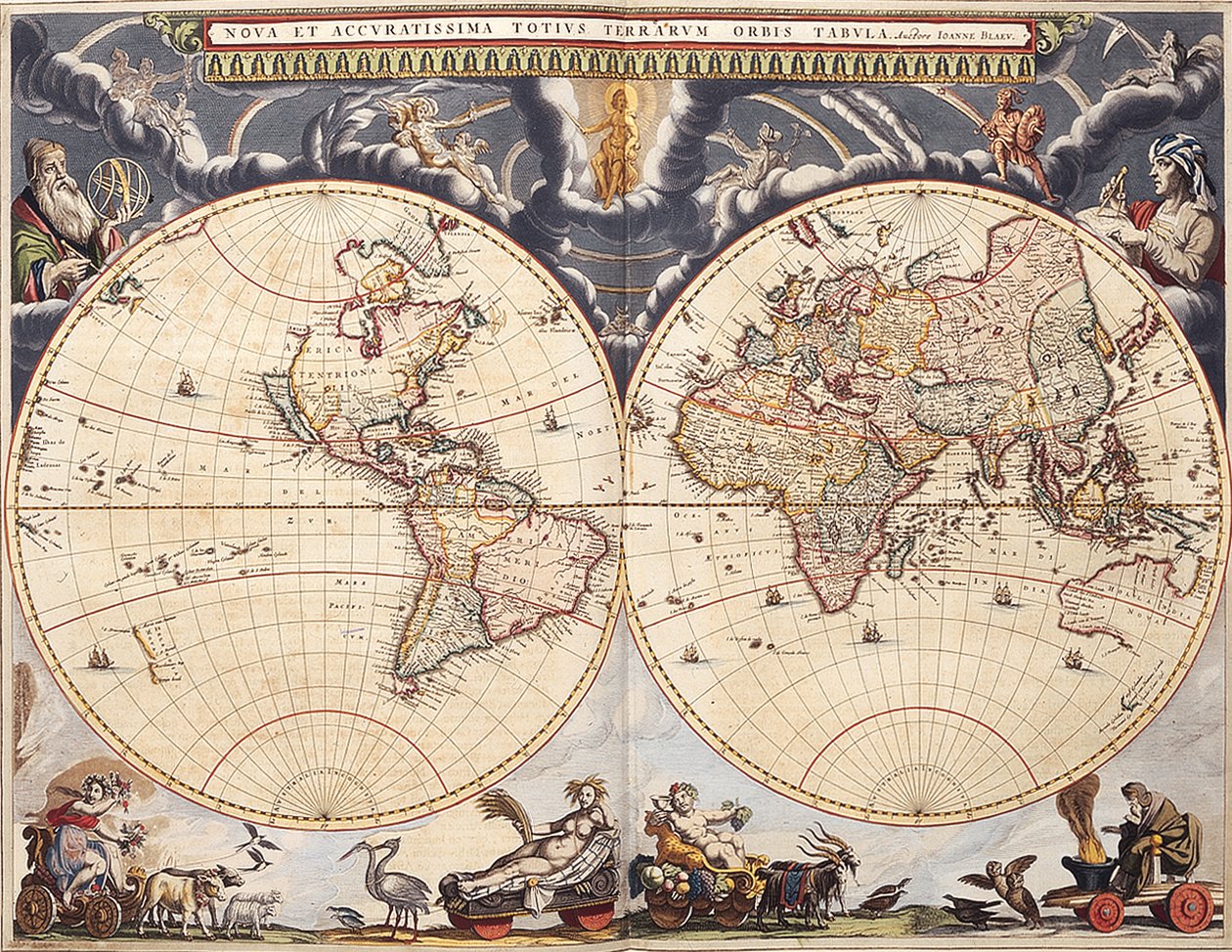 Mapa-mundo do Atlas de Blaeu de Joan Blaeu