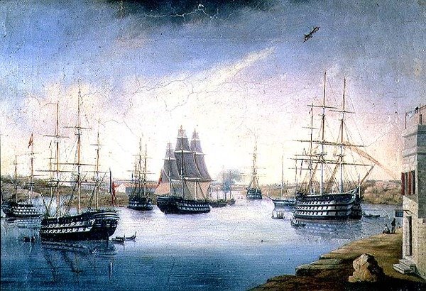 Puerto de Mahon com navios de Joan Font