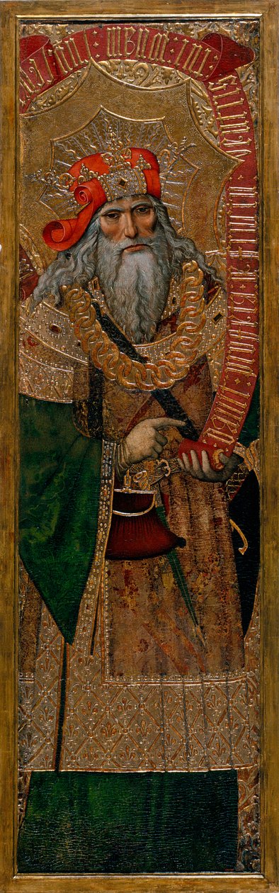 David - Pintura de Joan Gasco (ativo 1500-1529) - c. 1500 - Têmpera sobre painel - 210,8x60 - Museu Nacional de Arte da Catalunha, Barcelona de Joan Gascó