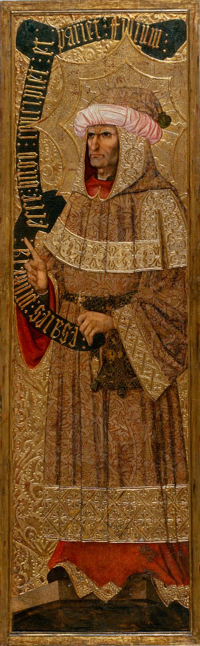 Isaie - Isaías - Pintura de Joan Gasco (ativo 1500-1529) - c. 1500 - Têmpera sobre painel - 226,9x64,7 - Museu Nacional de Arte da Catalunha, Barcelona de Joan Gascó