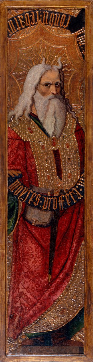 Moisés - Moisés - Pintura de Joan Gasco (ativo 1500-1529) - c. 1500 - Têmpera sobre painel - 294,4x55,9 - Museu Nacional de Arte da Catalunha, Barcelona de Joan Gascó