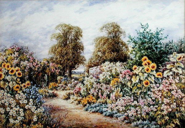 Bordaduras de Jardim (aguarela sobre papel) de Joan Molyneaux Stannard