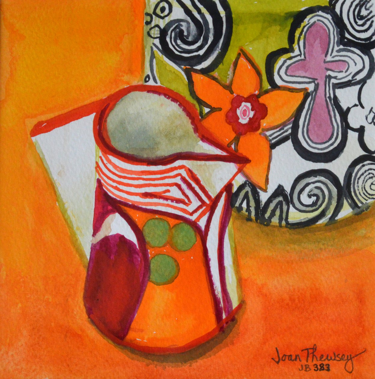 Art Deco Jug and Bowl, 2000, (guache) de Joan Thewsey