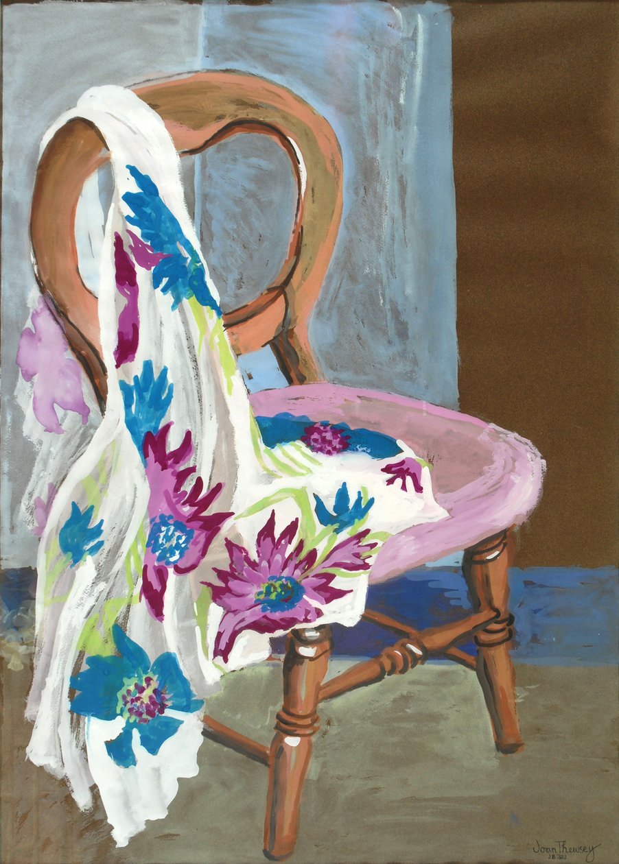 Cadeira e Tecido Estampado, 2000, (guache) de Joan Thewsey
