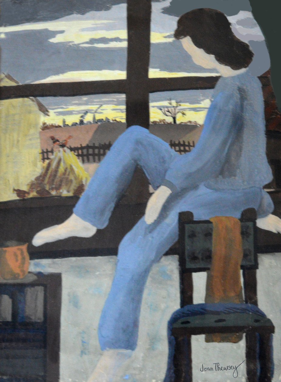 Girl Watching the Dawn, 1950, (guache) de Joan Thewsey