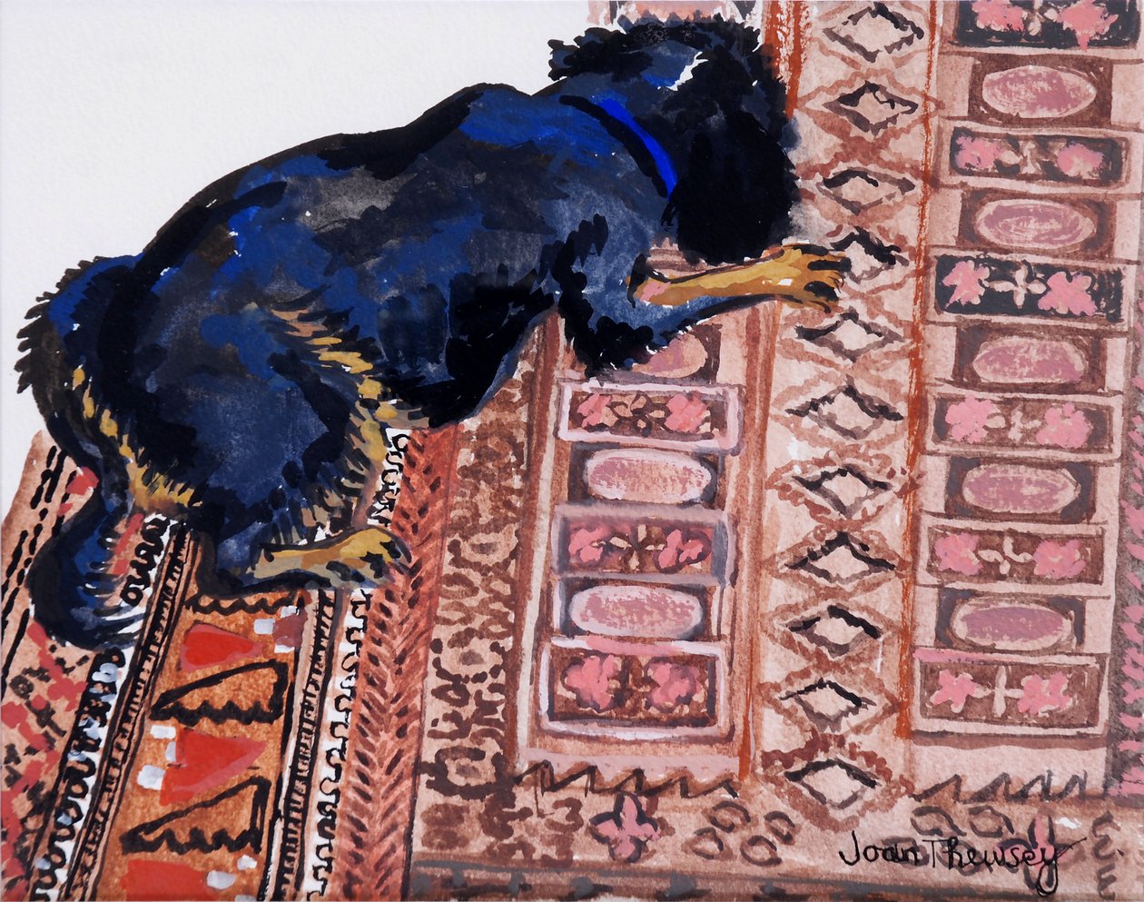 Saskia em um tapete modelado, 2000, de Joan Thewsey