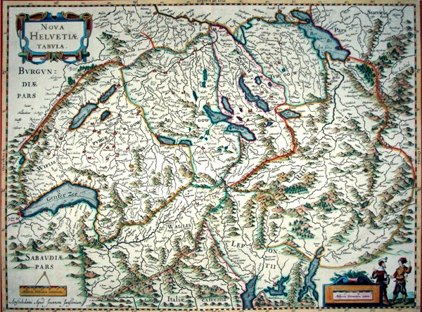 Novo mapa da Suíça de Joannes Jansson